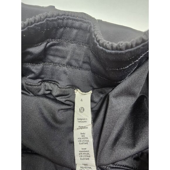 Lululemon Women Activewear Shorts 4 Black Track That High Rise Running 3" Inseam - Picture 4 of 11
